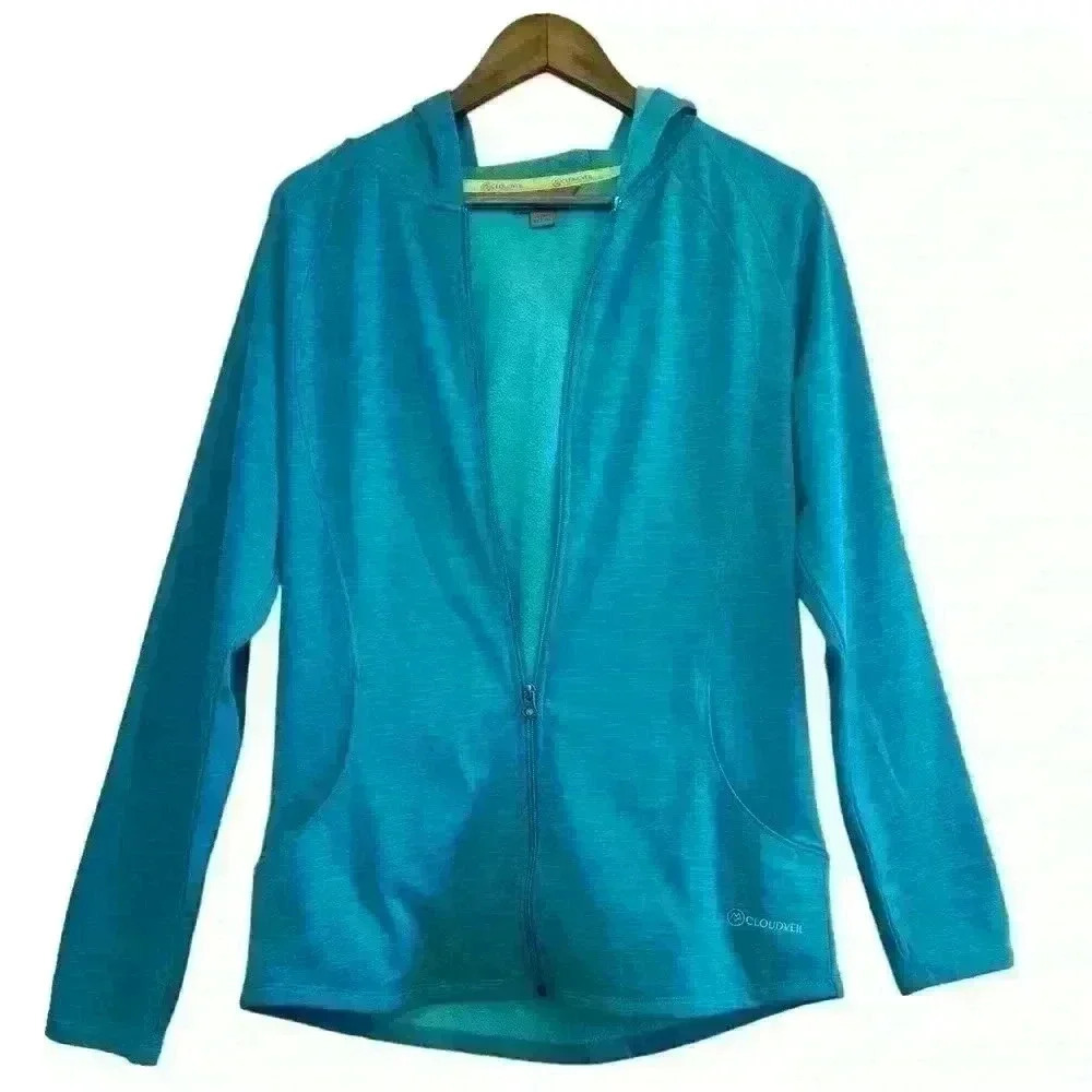 🌈 6/$60 Cloudveil Fleece Hoodie, Turquoise, Size XL